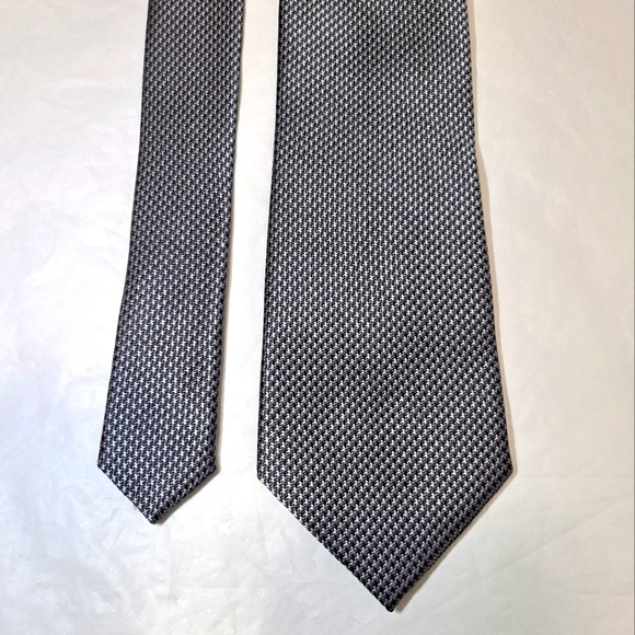 Bruno Piattelli Roma 💯 Woven Silk Men's Necktie 57-60" x 3.25" Gray and Black - Picture 6 of 9